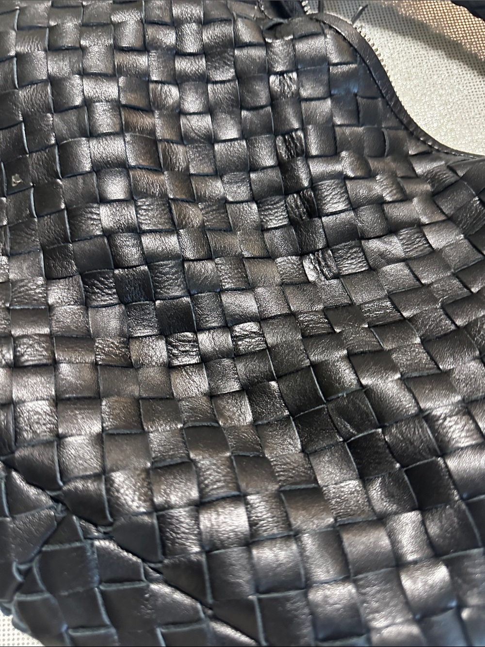 Black Woven Leather Hobo Bag - Women - Picture 2 of 9